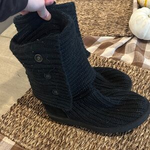 UGG women’s Black Knit Button Boots